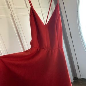 red suede mini dress